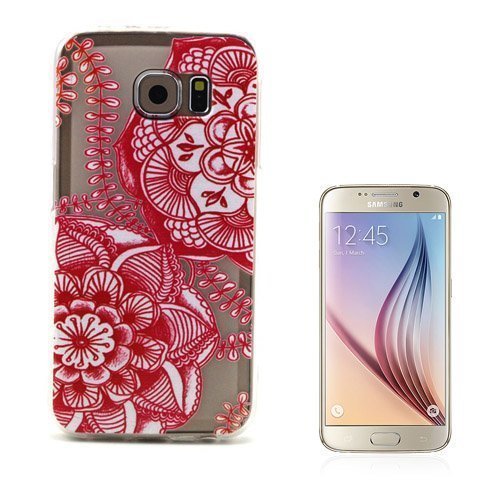 Westergaard Samsung Galaxy S6 Suojakuori Punainen Kukka Kuvio
