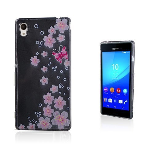 Westergaard Sony Xperia M4 Aqua Kuori Läpinäkyvä Pinkki Kukinta