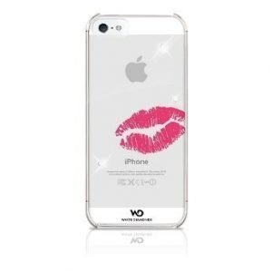 White Diamonds Lipstick Kiss Case for iPhone 5 Transparent Red