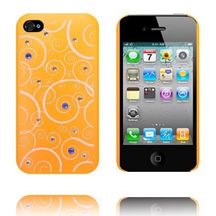 White Spirals Matta Läpikuultava Oranssi Iphone 4s Suojakuori