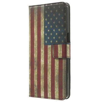 Wiko Highway Wallet Nahkakotelo Vintage American Flag