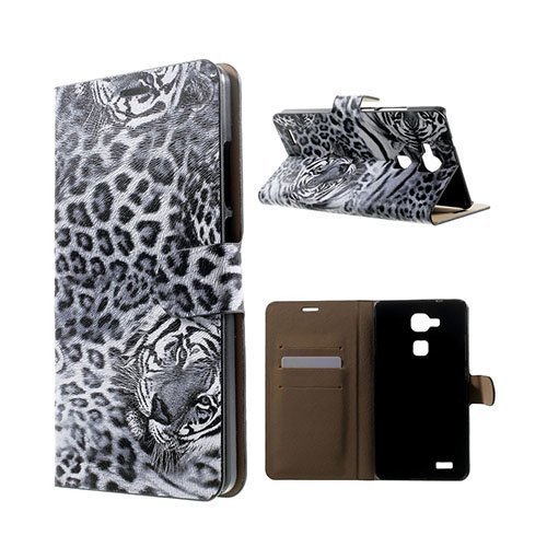 Wildlife Huawei Ascend Mate7 Suojakotelo Harmaa Leopardi