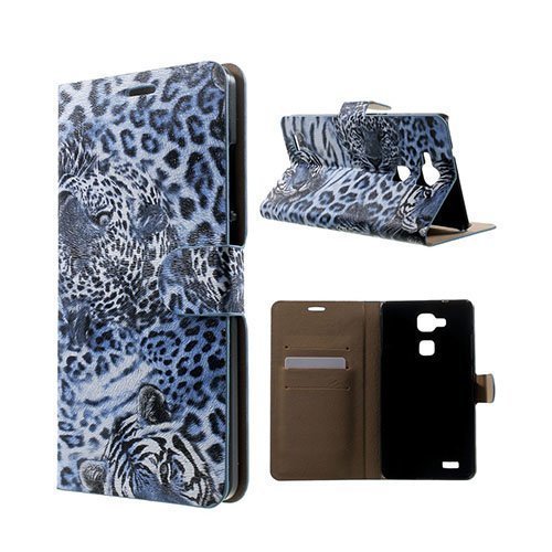 Wildlife Huawei Ascend Mate7 Suojakotelo Sininen Leopardi