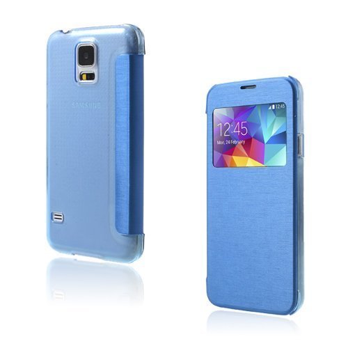 Window Sininen Samsung Galaxy S5 Nahkakotelo