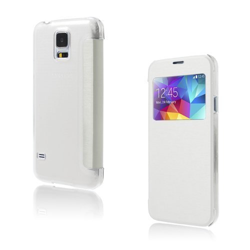 Window Valkoinen Samsung Galaxy S5 Nahkakotelo