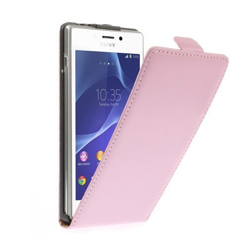 Winther Pinkki Sony Xperia M2 Aito Nahkakotelo