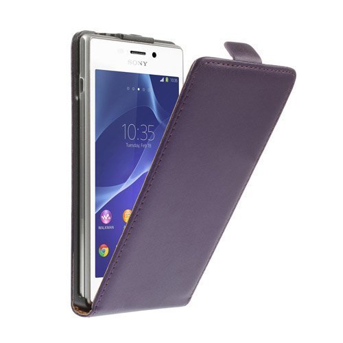 Winther Violetti Sony Xperia M2 Aito Nahkakotelo