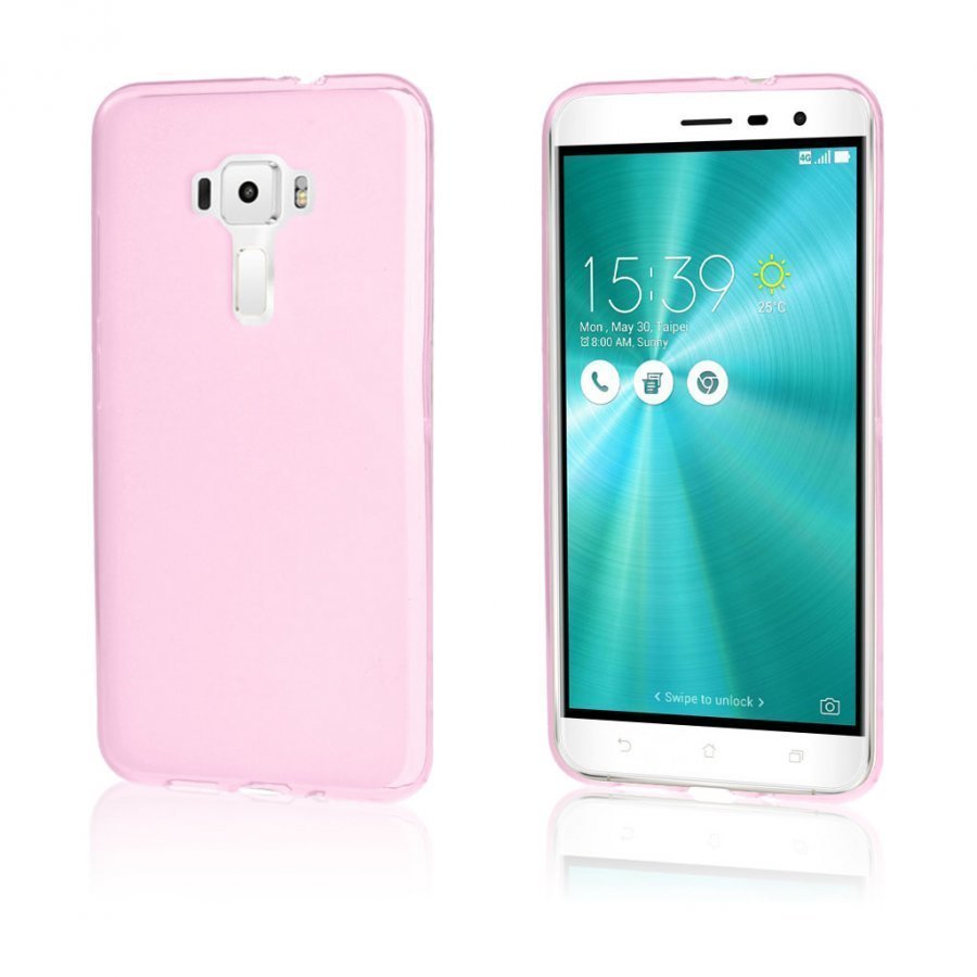 Wulff Asus Zenfone 3 Ze552kl Huurteinen Joustava Kuori Vaalea Pinkki