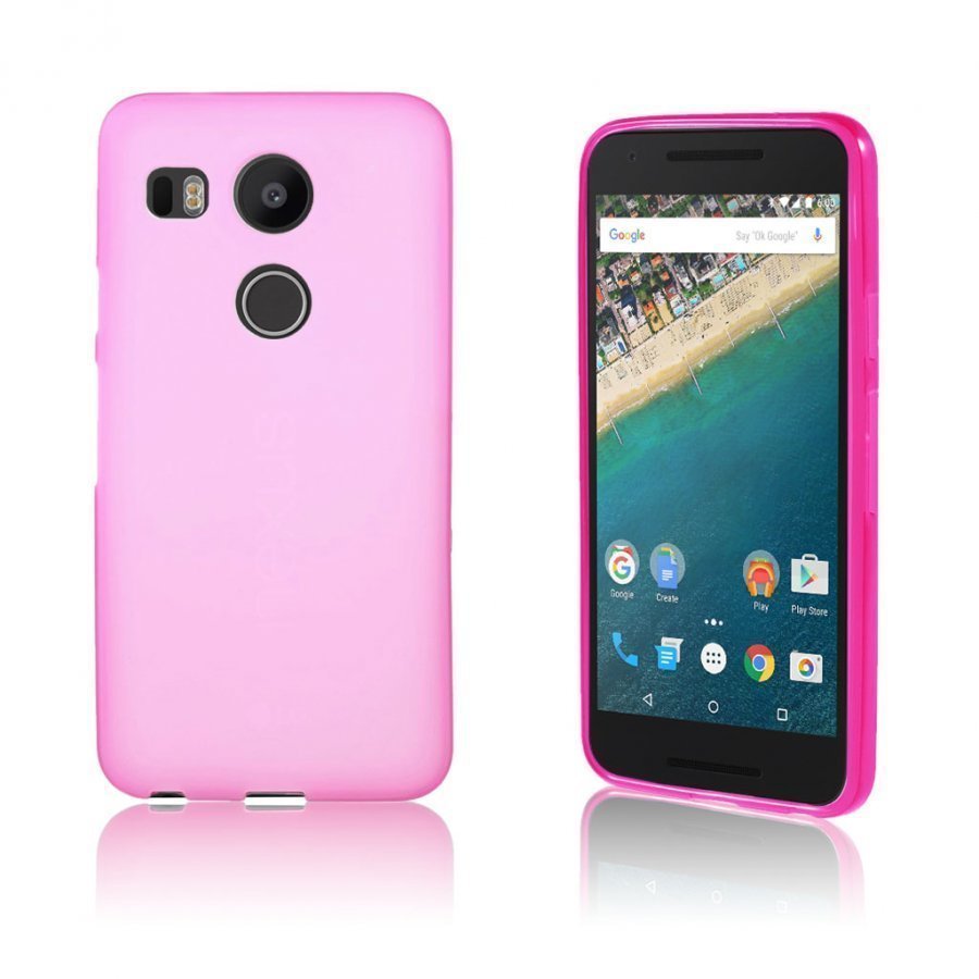 Wulff Google Nexus 5x Matta Joustava Muovikuori Kuuma Pinkki