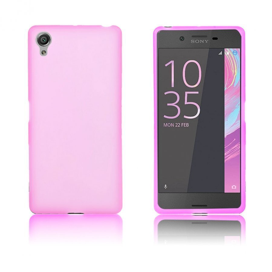 Wulff Sony Xperia X Matta Joustava Geeli Takakuori Vaalea Pinkki