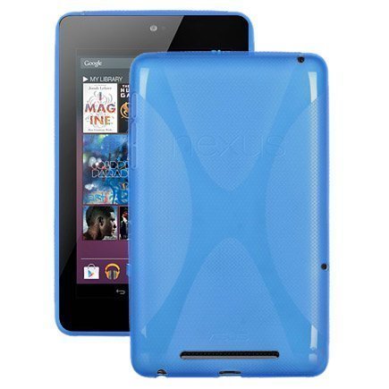 X Fighter Läpikuultava Sininen Asus Google Nexus 7 Silikonikuori