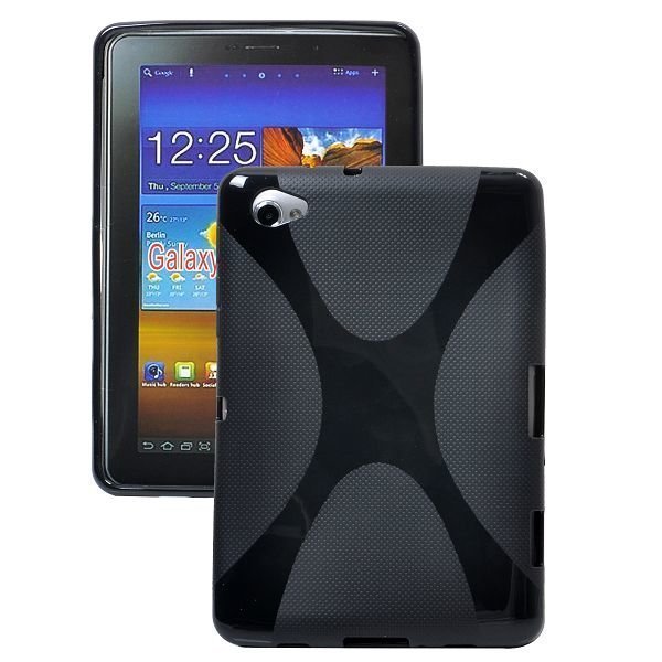 X-Fighter Musta Samsung Galaxy Tab 7.7 Silikonikuori