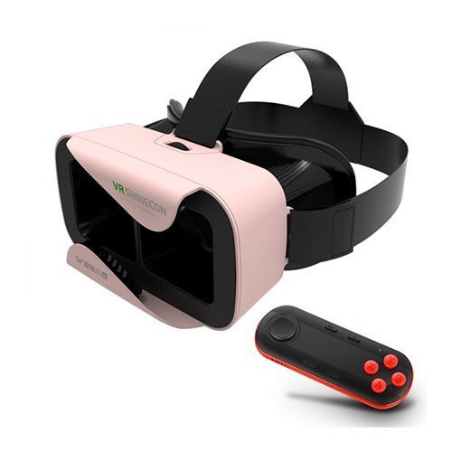 Xiaocang 3d Vr Lasit Kypärällä + Musta Bluetooth Kaukosäädin Pinkki