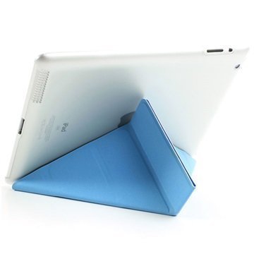 Y-Shape Smart Fold Kotelo iPad 2 iPad 3 iPad 4 Sininen