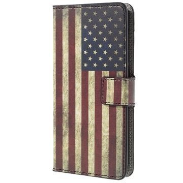 ZTE Blade S6 Tyylikäs Lompakkokotelo Vintage American Flag