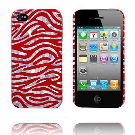Zebra Colors Punainen Iphone 4s Suojakuori