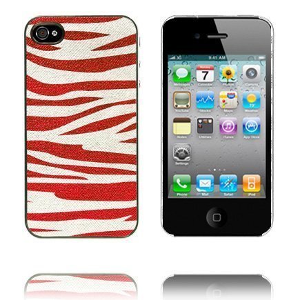Zebra Läpikuultava Reunus Punainen Iphone 4 Suojakuori