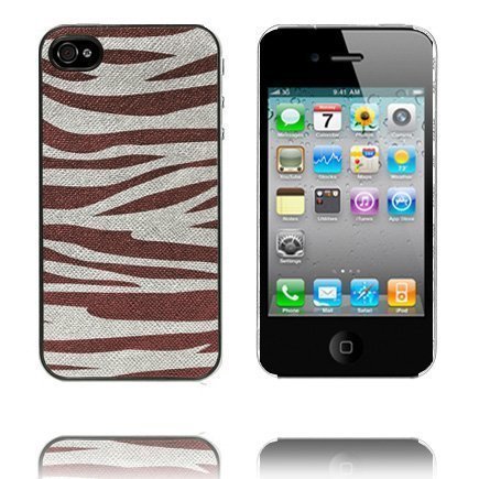 Zebra Läpikuultava Reunus Ruskea Iphone 4 Suojakuori