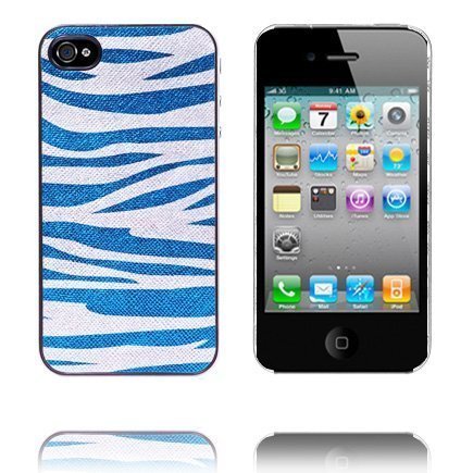 Zebra Läpikuultava Reunus Sininen Iphone 4 Suojakuori