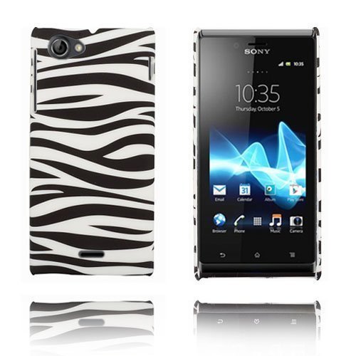 Zebra Mustavalkoinen Sony Xperia J Suojakuori