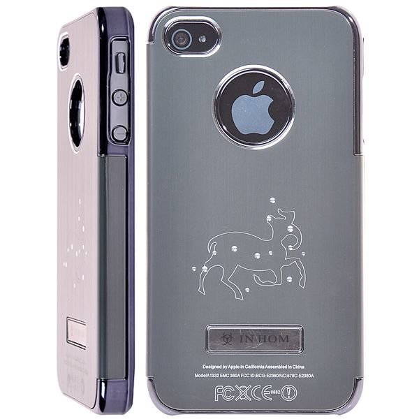 Zodiac Bling Alumiininen Tausta Harmaa Iphone 4 / 4s Suojakuori