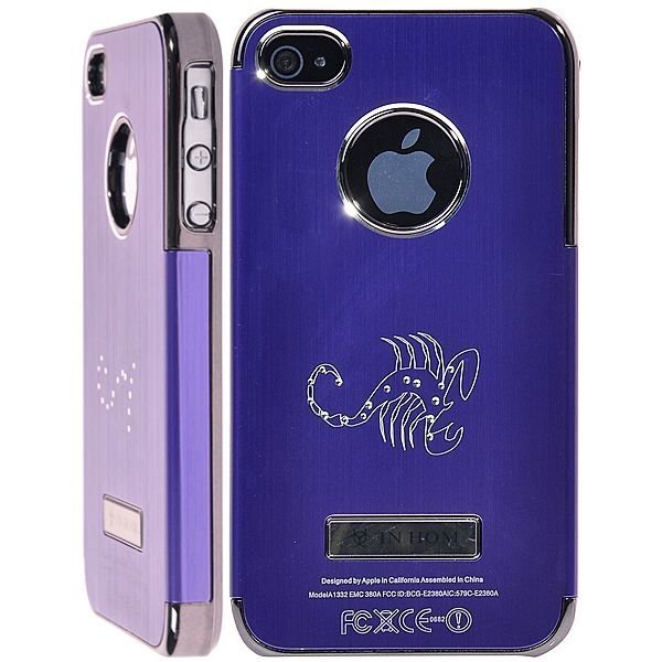 Zodiac Bling Alumiininen Tausta Violetti Iphone 4 / 4s Suojakuori