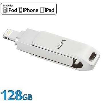 iDiskk 128Gt Lightning / USB 2.0 Muistitikku iPhone iPad iPod