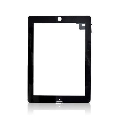 iPad 2 Kosketuspaneeli Digitizer Home napilla ja tarroilla Musta