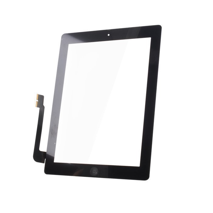 iPad 3 Kosketuspaneeli Digitizer Home napilla ja tarroilla Musta