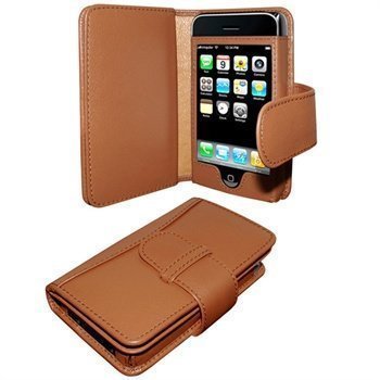 iPhone 3G / 3GS Piel Frama Wallet Nahkakotelo Parkittunahka