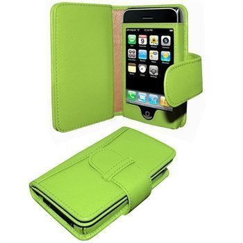 iPhone 3G / 3GS Piel Frama Wallet Nahkakotelo Vihreä