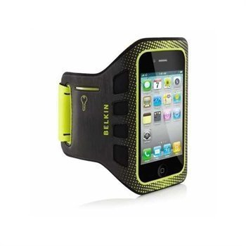 iPhone 4 / 4S Belkin EaseFit Käsivarsikotelo Musta / Kirkas Lime