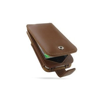 iPhone 4 / 4S PDair Leather Case 3TIPP4F41 Ruskea