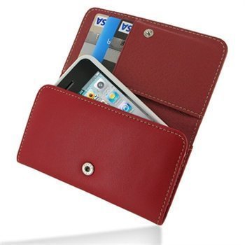 iPhone 4 / 4S PDair Wallet Nahkakotelo Punainen