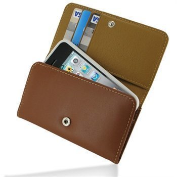 iPhone 4 / 4S PDair Wallet Nahkakotelo Ruskea