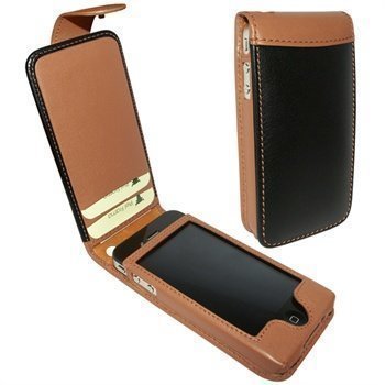 iPhone 4 / 4S Piel Frama Classic Snap Leather Case Black / Tan