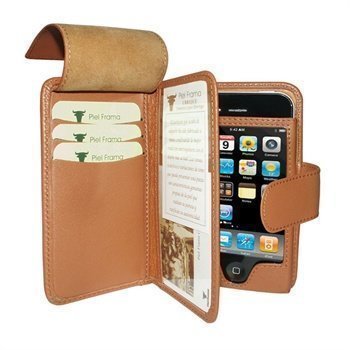 iPhone 4 / 4S Piel Frama Wallet Nahkakotelo Parkittunahka