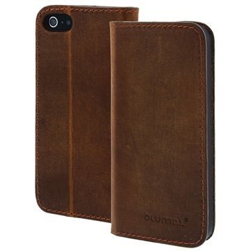 iPhone 5 / 5S / SE Blumax Lucca Wallet Nahkakotelo Tupakka Antiikki