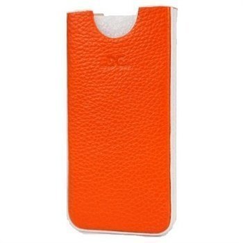 iPhone 5 / 5S / SE DC Chest Leather Case Orange / White