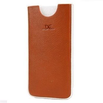 iPhone 5 / 5S / SE DC Chest Leather Case Tobacco / White