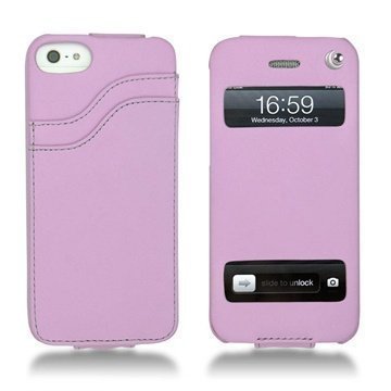 iPhone 5 / 5S / SE Noreve Tradition D Läpällinen Nahkakotelo Violetti