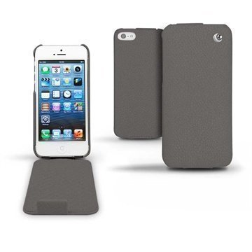 iPhone 5 / 5S / SE Noreve Tradition Flip Leather Case Anthracite