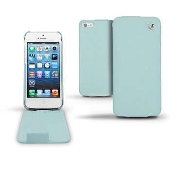 iPhone 5 / 5S / SE Noreve Tradition Flip Leather Case Baby Blue