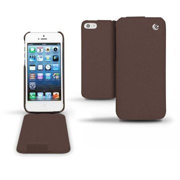 iPhone 5 / 5S / SE Noreve Tradition Flip Leather Case Chestnut