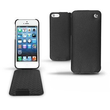 iPhone 5 / 5S / SE Noreve Tradition Flip Leather Case Ebony