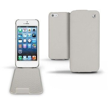 iPhone 5 / 5S / SE Noreve Tradition Flip Leather Case Grey