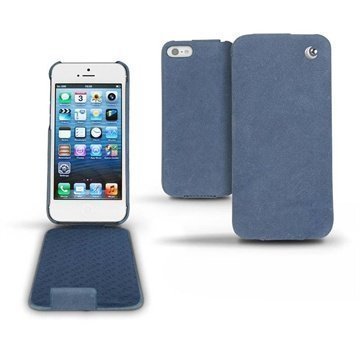 iPhone 5 / 5S / SE Noreve Tradition Flip Leather Case Jean Vintage