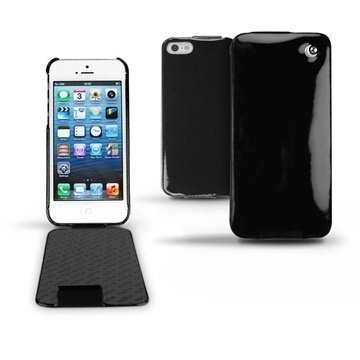 iPhone 5 / 5S / SE Noreve Tradition Flip Leather Case Onyx