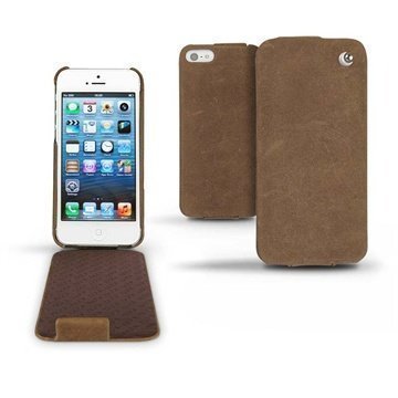 iPhone 5 / 5S / SE Noreve Tradition Flip Leather Case Sable Vintage