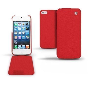 iPhone 5 / 5S / SE Noreve Tradition Flip Leather Case Tomate